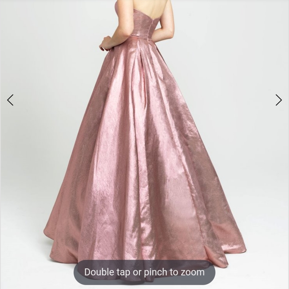 Size 24 Pink/Gold strapless ballgown iridescent shimmer w/ pocket ballgown NWT